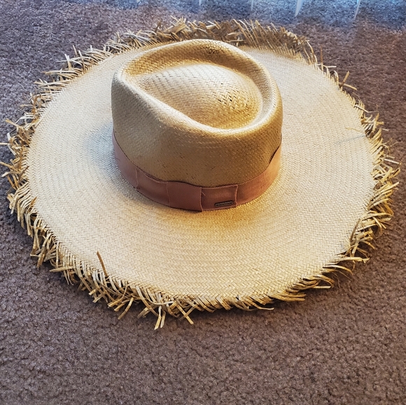 Brixton Accessories - Brixton, Joanna Freyed Brim Straw Hat